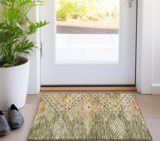 Piper Looms Chantille Global ACN1091 Green Machine Washable Area Rug Scatter Lifestyle Image Feature