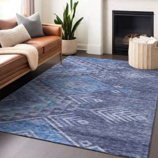 Piper Looms Chantille Global ACN1091 Navy Machine Washable Area Rug Lifestyle Image Feature