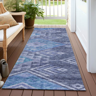 Piper Looms Chantille Global ACN1091 Navy Machine Washable Area Rug Runner Outdoor Lifestyle Image Feature