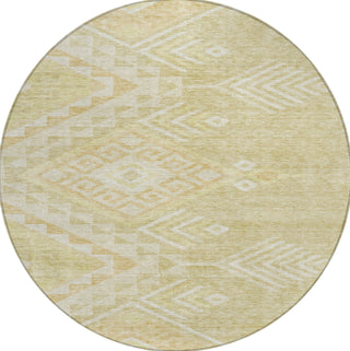 Piper Looms Chantille Global ACN1091 Tan Machine Washable Area Rug Round Main Image