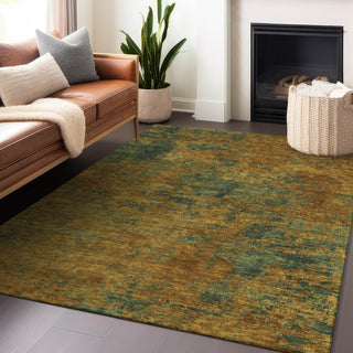 Piper Looms Chantille Abstract ACN1093 Copper Machine Washable Area Rug Lifestyle Image Feature