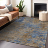 Piper Looms Chantille Abstract ACN1093 Navy Machine Washable Area Rug Lifestyle Image Feature