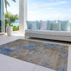Piper Looms Chantille Abstract ACN1093 Navy Machine Washable Area Rug Outdoor Lifestyle Image Feature
