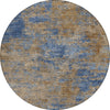 Piper Looms Chantille Abstract ACN1093 Navy Machine Washable Area Rug Round Main Image