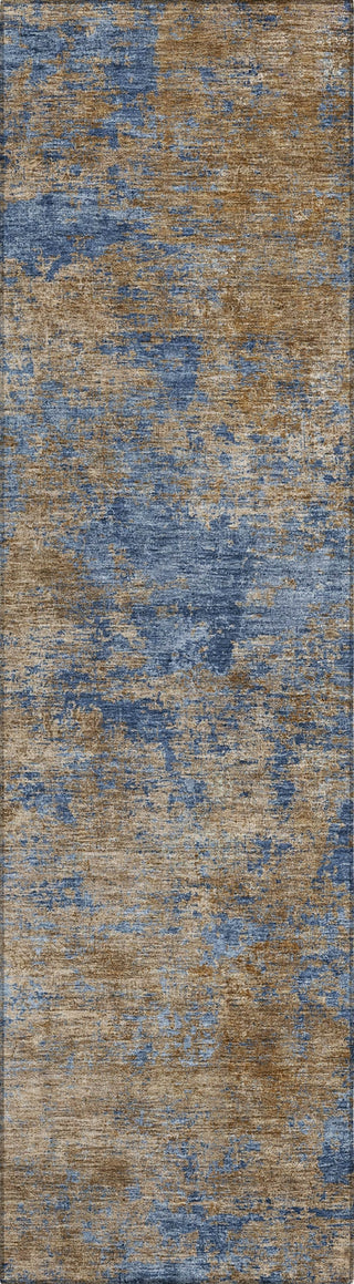 Piper Looms Chantille Abstract ACN1093 Navy Machine Washable Area Rug Runner Main Image