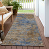 Piper Looms Chantille Abstract ACN1093 Navy Machine Washable Area Rug Runner Outdoor Lifestyle Image Feature
