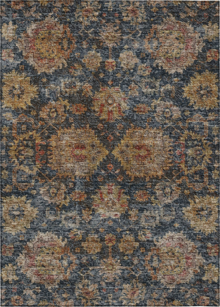 Piper Looms Chantille Damask ACN1094 Navy Machine Washable Area Rug main image