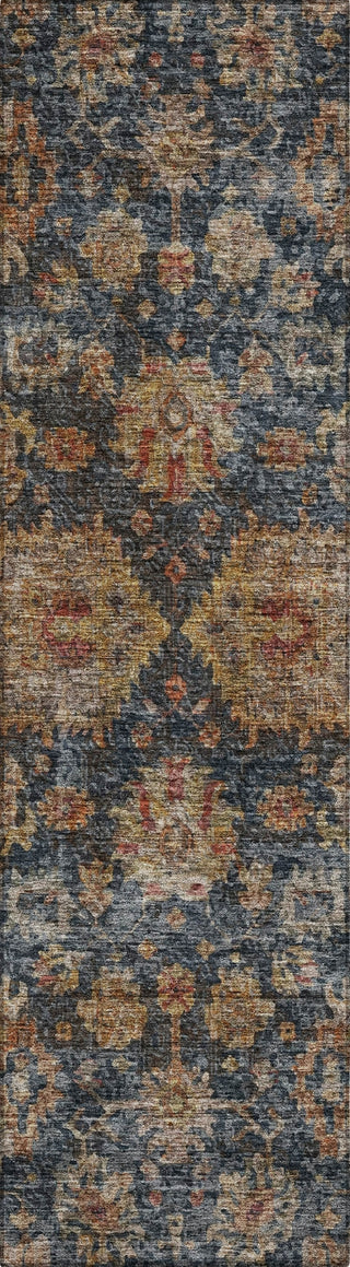 Piper Looms Chantille Damask ACN1094 Navy Machine Washable Area Rug Runner Main Image