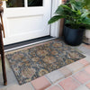 Piper Looms Chantille Damask ACN1094 Navy Machine Washable Area Rug Scatter Outdoor Lifestyle Image Feature