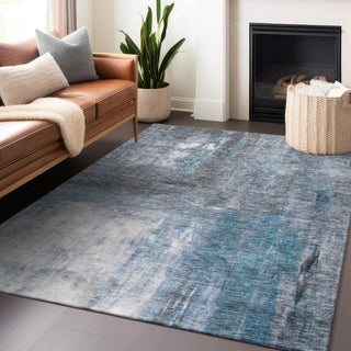 Piper Looms Chantille Modern ACN1095 Blue Machine Washable Area Rug Lifestyle Image Feature