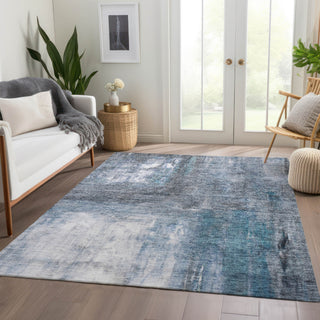 Piper Looms Chantille Modern ACN1095 Blue Machine Washable Area Rug Lifestyle Image Feature