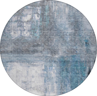 Piper Looms Chantille Modern ACN1095 Blue Machine Washable Area Rug Round Main Image