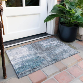 Piper Looms Chantille Modern ACN1095 Blue Machine Washable Area Rug Scatter Outdoor Lifestyle Image Feature