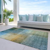 Piper Looms Chantille Modern ACN1096 Blue Machine Washable Area Rug Outdoor Lifestyle Image Feature
