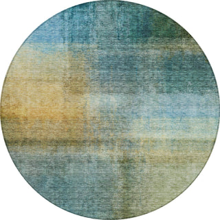 Piper Looms Chantille Modern ACN1096 Blue Machine Washable Area Rug Round Main Image
