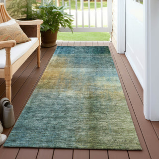 Piper Looms Chantille Modern ACN1096 Blue Machine Washable Area Rug Runner Outdoor Lifestyle Image Feature