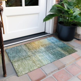 Piper Looms Chantille Modern ACN1096 Blue Machine Washable Area Rug Scatter Outdoor Lifestyle Image Feature