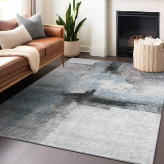 Piper Looms Chantille Modern ACN1097 Blue Machine Washable Area Rug Lifestyle Image Feature