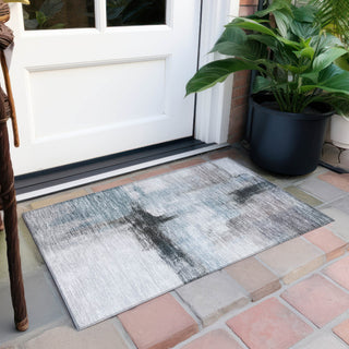 Piper Looms Chantille Modern ACN1097 Blue Machine Washable Area Rug Scatter Outdoor Lifestyle Image Feature