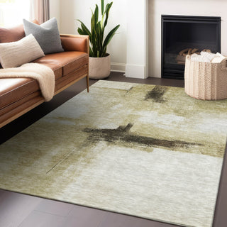Piper Looms Chantille Modern ACN1097 Wheat Machine Washable Area Rug Lifestyle Image Feature