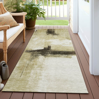 Piper Looms Chantille Modern ACN1097 Wheat Machine Washable Area Rug Runner Outdoor Lifestyle Image Feature