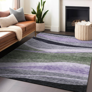 Piper Looms Chantille Swirls ACN1098 Aloe Machine Washable Area Rug Lifestyle Image Feature