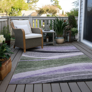 Piper Looms Chantille Swirls ACN1098 Aloe Machine Washable Area Rug Outdoor Lifestyle Image Feature