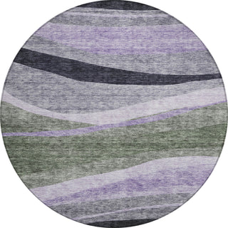 Piper Looms Chantille Swirls ACN1098 Aloe Machine Washable Area Rug Round Main Image