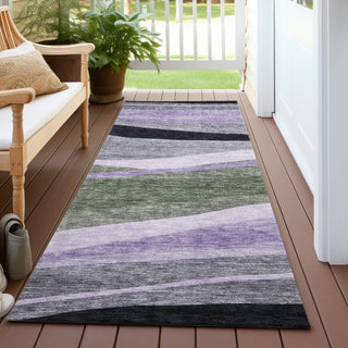 Piper Looms Chantille Swirls ACN1098 Aloe Machine Washable Area Rug Runner Outdoor Lifestyle Image Feature