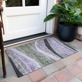 Piper Looms Chantille Swirls ACN1098 Aloe Machine Washable Area Rug Scatter Outdoor Lifestyle Image Feature