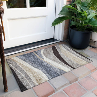 Piper Looms Chantille Swirls ACN1098 Blue Machine Washable Area Rug Scatter Outdoor Lifestyle Image Feature