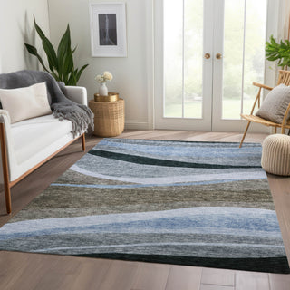 Piper Looms Chantille Swirls ACN1098 Brown Machine Washable Area Rug Lifestyle Image Feature