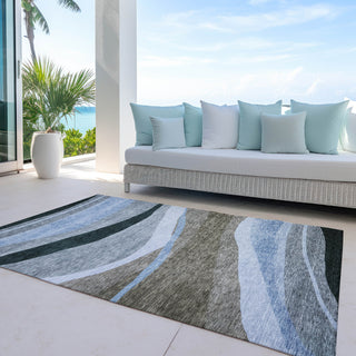 Piper Looms Chantille Swirls ACN1098 Brown Machine Washable Area Rug Outdoor Lifestyle Image Feature