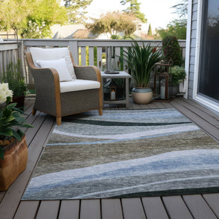 Piper Looms Chantille Swirls ACN1098 Brown Machine Washable Area Rug Outdoor Lifestyle Image Feature