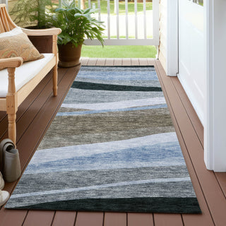 Piper Looms Chantille Swirls ACN1098 Brown Machine Washable Area Rug Runner Outdoor Lifestyle Image Feature