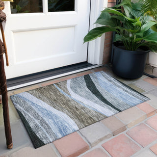 Piper Looms Chantille Swirls ACN1098 Brown Machine Washable Area Rug Scatter Outdoor Lifestyle Image Feature