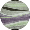 Piper Looms Chantille Swirls ACN1098 Purple Machine Washable Area Rug Round Main Image