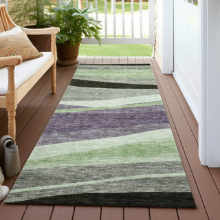 Piper Looms Chantille Swirls ACN1098 Purple Machine Washable Area Rug Runner Outdoor Lifestyle Image Feature
