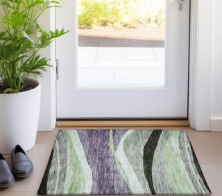 Piper Looms Chantille Swirls ACN1098 Purple Machine Washable Area Rug Scatter Lifestyle Image Feature