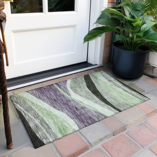 Piper Looms Chantille Swirls ACN1098 Purple Machine Washable Area Rug Scatter Outdoor Lifestyle Image Feature