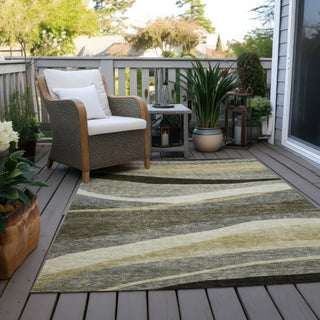 Piper Looms Chantille Swirls ACN1098 Taupe Machine Washable Area Rug Outdoor Lifestyle Image Feature