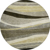 Piper Looms Chantille Swirls ACN1098 Taupe Machine Washable Area Rug Round Main Image