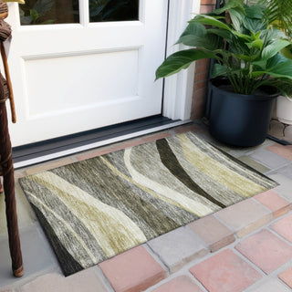 Piper Looms Chantille Swirls ACN1098 Taupe Machine Washable Area Rug Scatter Outdoor Lifestyle Image Feature