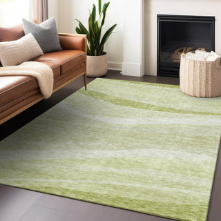 Piper Looms Chantille Swirls ACN1099 Aloe Machine Washable Area Rug Lifestyle Image Feature