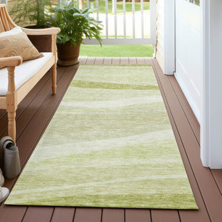 Piper Looms Chantille Swirls ACN1099 Aloe Machine Washable Area Rug Runner Outdoor Lifestyle Image Feature