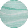 Piper Looms Chantille Swirls ACN1099 Aqua Machine Washable Area Rug Round Main Image