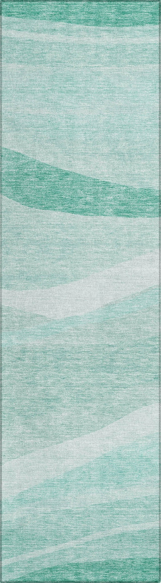 Piper Looms Chantille Swirls ACN1099 Aqua Machine Washable Area Rug Runner Main Image
