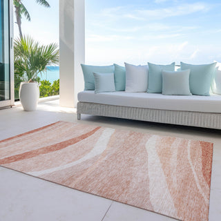 Piper Looms Chantille Swirls ACN1099 Salmon Machine Washable Area Rug Outdoor Lifestyle Image Feature
