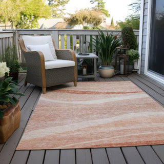 Piper Looms Chantille Swirls ACN1099 Salmon Machine Washable Area Rug Outdoor Lifestyle Image Feature