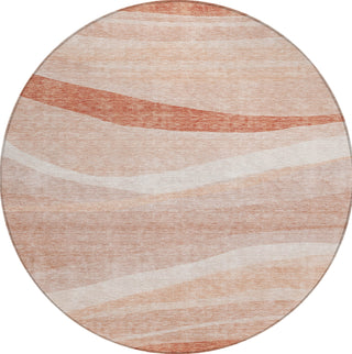 Piper Looms Chantille Swirls ACN1099 Salmon Machine Washable Area Rug Round Main Image